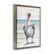 Stupell Industries Pelican Bird Standing on Beach Framed Floater Canvas Wall Art